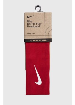 Nike opaska na głowę Fury 3.0 kolor czerwony ze sklepu ANSWEAR.com w kategorii Czapki męskie - zdjęcie 165430871