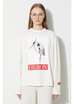 Heron Preston longsleeve bawełniany Heron Bird Painted Ls Tee kolor beżowy HWAB027F23JER0020425 ze sklepu PRM w kategorii Bluzki damskie - zdjęcie 165431221