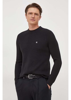 Calvin Klein Jeans sweter bawełniany kolor czarny lekki ze sklepu ANSWEAR.com w kategorii Swetry męskie - zdjęcie 165435792