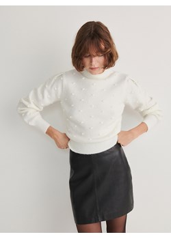 Reserved - Sweter z ozdobnymi detalami - kremowy ze sklepu Reserved w kategorii Swetry damskie - zdjęcie 165443391
