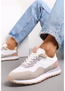 Biało-Fioletowe Sneakersy Zdobione Wstawkami z Imitacji Skóry Fayela ze sklepu renee.pl w kategorii Buty sportowe damskie - zdjęcie 165467823