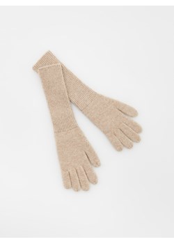 Reserved - Rękawiczki z prążkowanym ściągaczem - kremowy ze sklepu Reserved w kategorii Rękawiczki damskie - zdjęcie 165503473