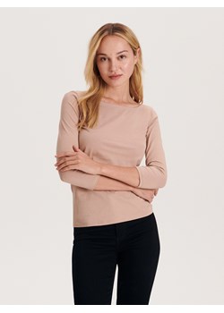 Reserved - Bawełniana bluzka - beżowy ze sklepu Reserved w kategorii Bluzki damskie - zdjęcie 165515393