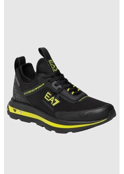 EA7 Czarne sneakersy z zielonymi elementami, Wybierz rozmiar 45 1/3 ze sklepu outfit.pl w kategorii Buty sportowe męskie - zdjęcie 165516470