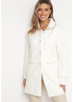 Biały Długi Kardigan z Wiskozy na Guziki Verita ze sklepu Born2be Odzież w kategorii Swetry damskie - zdjęcie 165517714