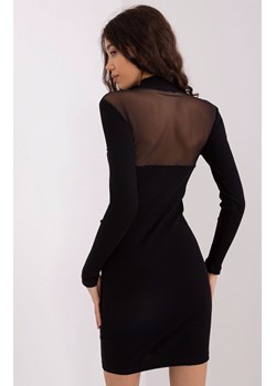 Czarna bawełniana sukienka z ozdobnym dekoltem i plecami RV-SK-9216.06P, Kolor czarny, Rozmiar S/M, BASIC FEEL GOOD ze sklepu Primodo w kategorii Sukienki - zdjęcie 165532590