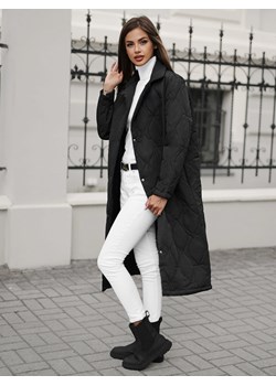 Płaszcz zimowy damski pikowany czarny OZONEE JS/5M3177/392Z ze sklepu ozonee.pl w kategorii Płaszcze damskie - zdjęcie 165535980