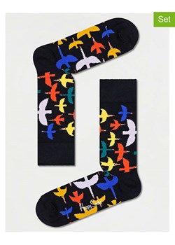 Happy Socks Skarpety (2 pary) &quot;Bird Watch&quot; w kolorze czarnym ze wzorem ze sklepu Limango Polska w kategorii Skarpetki męskie - zdjęcie 165571364