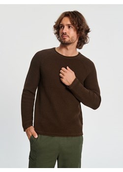 Sinsay - Sweter z waflowym splotem - brązowy ze sklepu Sinsay w kategorii Swetry męskie - zdjęcie 165572590