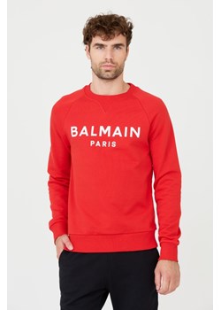 BALMAIN Czerwona bluza Printed Sweatshirt, Wybierz rozmiar S ze sklepu outfit.pl w kategorii Bluzy męskie - zdjęcie 165575262