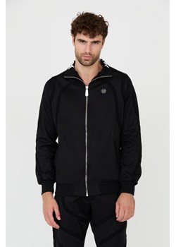 PHILIPP PLEIN Czarna bluza dresowa Jogging Zipped Jacket, Wybierz rozmiar L ze sklepu outfit.pl w kategorii Bluzy męskie - zdjęcie 165575294