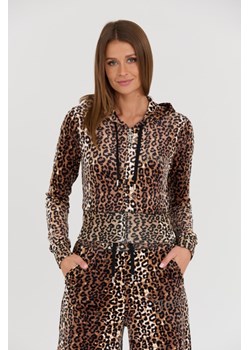 JUICY COUTURE Bluza damska Marissa Leopard Velour Track Top, Wybierz rozmiar S ze sklepu outfit.pl w kategorii Bluzy damskie - zdjęcie 165575373