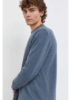 G-Star Raw sweter wełniany męski kolor niebieski lekki ze sklepu ANSWEAR.com w kategorii Swetry męskie - zdjęcie 165575822