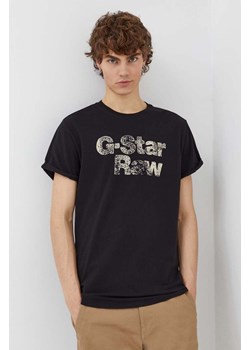 G-Star Raw t-shirt bawełniany męski kolor czarny z nadrukiem ze sklepu ANSWEAR.com w kategorii T-shirty męskie - zdjęcie 165575832