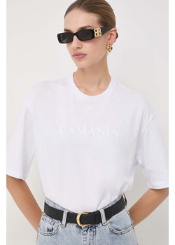 La Mania t-shirt bawełniany damski kolor biały ze sklepu ANSWEAR.com w kategorii Bluzki damskie - zdjęcie 165580514