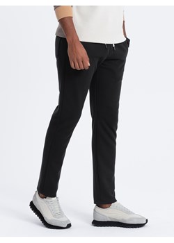 Spodnie męskie dresowe z prostą nogawką - czarne V1 OM-PABS-0155 ze sklepu ombre w kategorii Spodnie męskie - zdjęcie 165581312