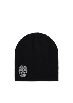 Cropp - Czarna czapka z czaszką - srebrny ze sklepu Cropp w kategorii Czapki zimowe damskie - zdjęcie 165581462