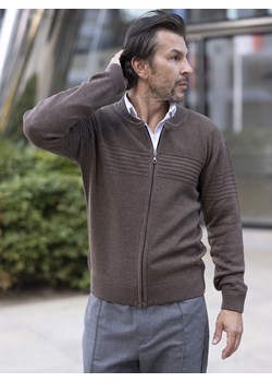 Sweter męski Lukas rozpinany (duży) - brąz - 3XL ze sklepu Swetry Lasota w kategorii Swetry męskie - zdjęcie 165582792