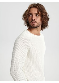 Sinsay - Sweter bawełniany - kremowy ze sklepu Sinsay w kategorii Swetry męskie - zdjęcie 165582803