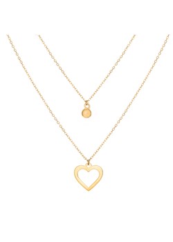 naszyjnik podwójny złoty z sercem i kulką ze sklepu ANIA KRUK w kategorii Naszyjniki - zdjęcie 165591753