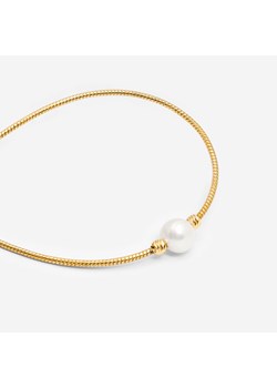 naszyjnik z perłą i kuleczkami, srebrny pozłacany ze sklepu ANIA KRUK w kategorii Naszyjniki - zdjęcie 165592042