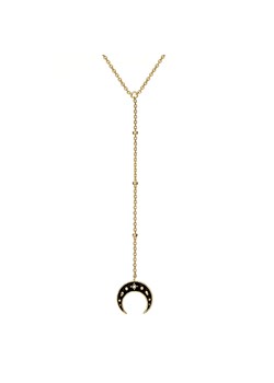 naszyjnik z księżycem i emalią, srebrny pozłacany ze sklepu ANIA KRUK w kategorii Naszyjniki - zdjęcie 165592081