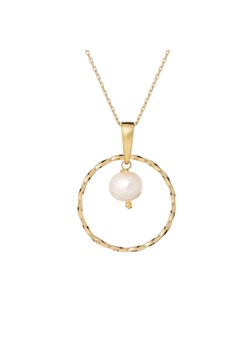 naszyjnik z perłą srebrny pozłacany ze sklepu ANIA KRUK w kategorii Naszyjniki - zdjęcie 165592134