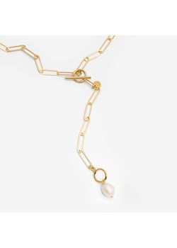 naszyjnik z perłą srebrny pozłacany ze sklepu ANIA KRUK w kategorii Naszyjniki - zdjęcie 165592183