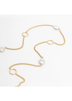 długi naszyjnik z perłami srebrny pozłacany ze sklepu ANIA KRUK w kategorii Naszyjniki - zdjęcie 165592504