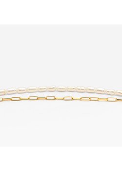 podwójna bransoletka z perłami i łańcuchem ze sklepu ANIA KRUK w kategorii Bransoletki - zdjęcie 165592553
