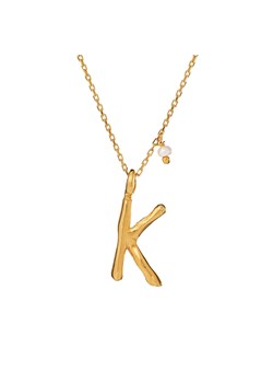 naszyjnik z literą k i perłą, srebrny pozłacany ze sklepu ANIA KRUK w kategorii Naszyjniki - zdjęcie 165592642