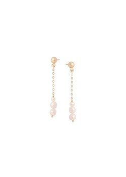 kolczyki wiszące z perłą złote ze sklepu ANIA KRUK w kategorii Kolczyki - zdjęcie 165592690