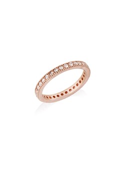 pierścionek z cyrkoniami srebrny pozłacany na różowo ze sklepu ANIA KRUK w kategorii Pierścionki - zdjęcie 165592752