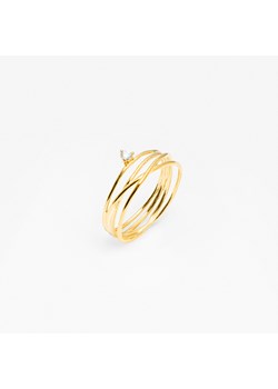 pierścionek z cyrkonią srebrny pozłacany ze sklepu ANIA KRUK w kategorii Pierścionki - zdjęcie 165592983