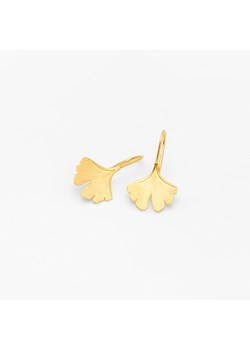 kolczyki wiszące z liściem miłorzębu, srebrne pozłacane ze sklepu ANIA KRUK w kategorii Kolczyki - zdjęcie 165593043