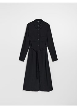 Koszulowa sukienka maxi z wiązaniem czarna ze sklepu House w kategorii Sukienki - zdjęcie 165593670