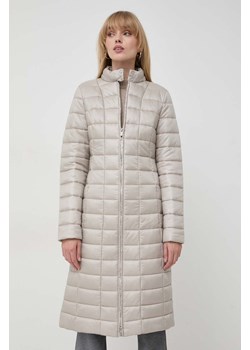 Trussardi kurtka damska kolor beżowy przejściowa ze sklepu ANSWEAR.com w kategorii Płaszcze damskie - zdjęcie 165598641