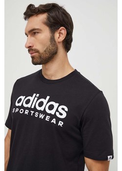 adidas t-shirt bawełniany męski kolor czarny z nadrukiem IW8833 ze sklepu ANSWEAR.com w kategorii T-shirty męskie - zdjęcie 165598900