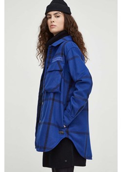 G-Star Raw kurtka koszulowa kolor niebieski przejściowa oversize ze sklepu ANSWEAR.com w kategorii Kurtki damskie - zdjęcie 165602723