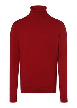 Finshley & Harding Sweter męski Mężczyźni Bawełna czerwony jednolity ze sklepu vangraaf w kategorii Swetry męskie - zdjęcie 165630881