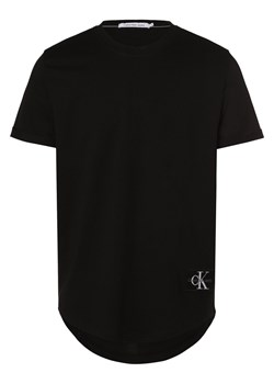 Calvin Klein Jeans T-shirt męski Mężczyźni Bawełna czarny jednolity ze sklepu vangraaf w kategorii T-shirty męskie - zdjęcie 165630883