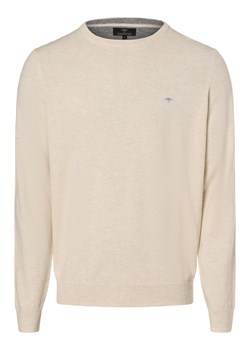 Fynch-Hatton Męski sweter z mieszanki wełny merino i kaszmiru Mężczyźni drobna dzianina écru marmurkowy ze sklepu vangraaf w kategorii Swetry męskie - zdjęcie 165630892