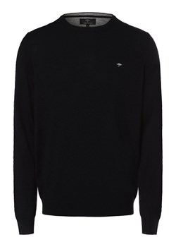 Fynch-Hatton Męski sweter z mieszanki wełny merino i kaszmiru Mężczyźni drobna dzianina granatowy jednolity ze sklepu vangraaf w kategorii Swetry męskie - zdjęcie 165630894