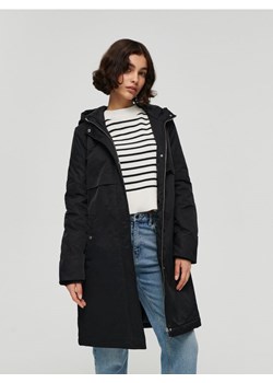 Gładki płaszcz z kapturem czarny ze sklepu House w kategorii Parki damskie - zdjęcie 165649542