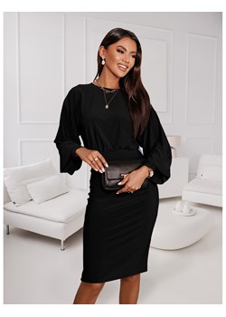Elegancka sukienka o kimonowym kroju SITTA - czarna ze sklepu magmac.pl w kategorii Sukienki - zdjęcie 165653472