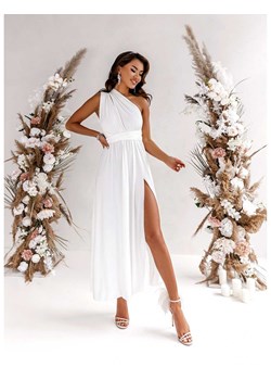 Sukienka maxi wiązana na wiele sposobów - ELSA - biała ze sklepu magmac.pl w kategorii Sukienki - zdjęcie 165653843