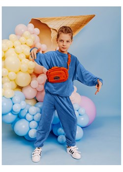 Welurowy dres dziecięcy DIEGO - niebieski ze sklepu magmac.pl w kategorii Dresy dziewczęce - zdjęcie 165654153