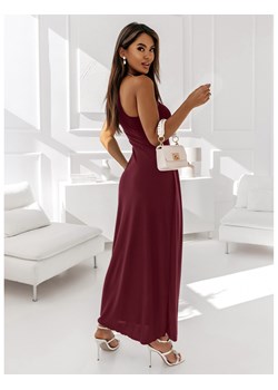 Sukienka maxi na jedno ramię BLANKA - bordowa ze sklepu magmac.pl w kategorii Sukienki - zdjęcie 165655014
