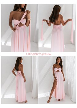 Sukienka maxi wiązana na wiele sposobów - ELSA - bordowa ze sklepu magmac.pl w kategorii Sukienki - zdjęcie 165655071