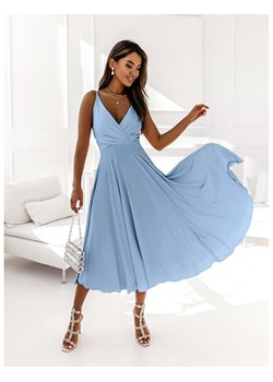Sukienka midi na ramiączkach AGNES - błękitna ze sklepu magmac.pl w kategorii Sukienki - zdjęcie 165655354
